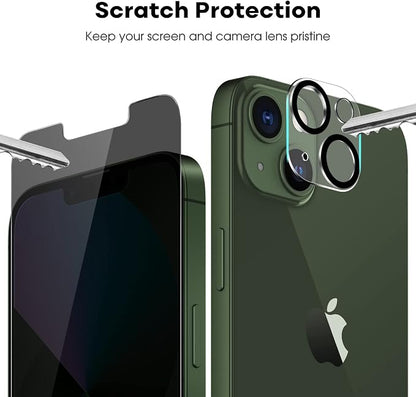 JETech Privacy Screen Protector for iPhone 13 mini 5.4-Inch with Camera Lens Protector, Anti-Spy Tempered Glass Film, Easy Installation Tool, 2-Pack Each