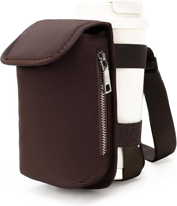 Herald Mini Phone Crossbody Bag with Water Bottle Holder, Water Bottle Carrier Bag with Strap for GYM, Hiking, Cycling
