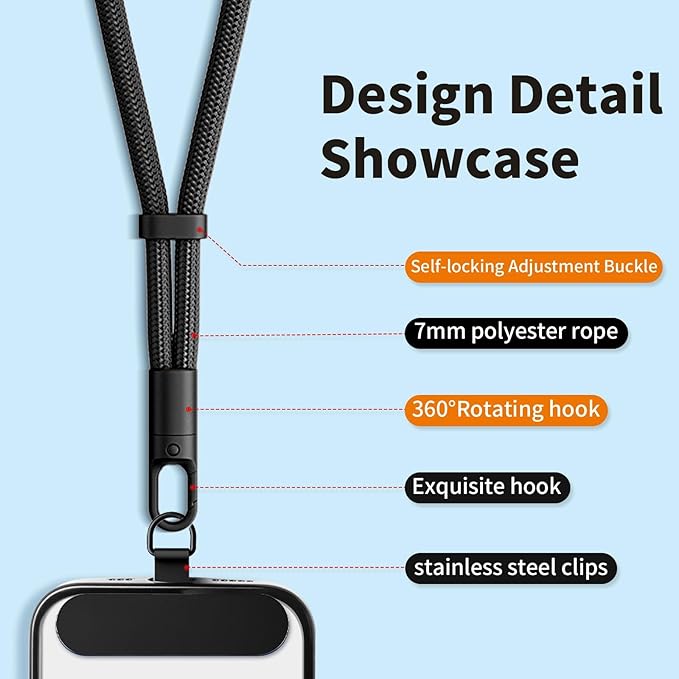 Anti Theft Phone Wrist Strap With 2 Metal Tether Tabs，Adjustable Wristlet & Hand Cell Phone Lanyard for Women and Men