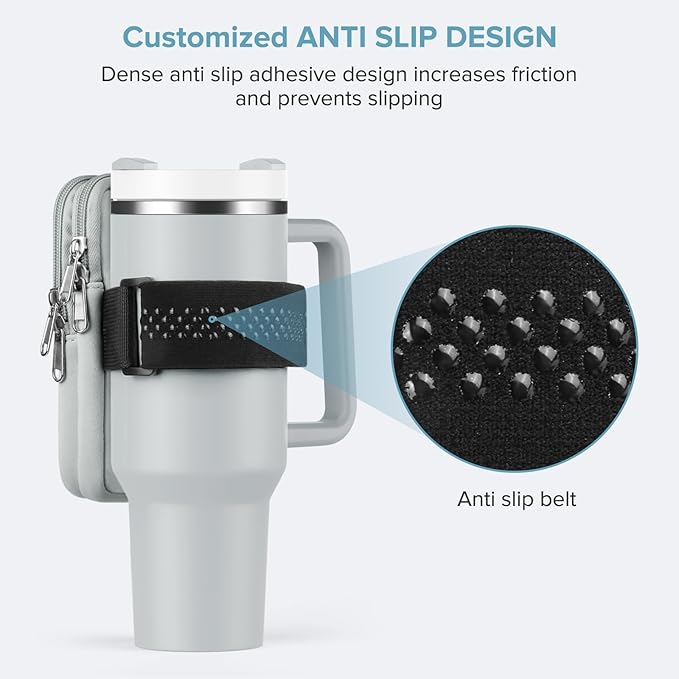 Water Bottle Pouch For Stanley Cup 40oz 30oz, Running Water Bottle Bag for Cards, Keys, Phone, Gym Accessories For Men Women, Travel Tumbler Mug Pouch Compatible With Stanley, Simple Modern