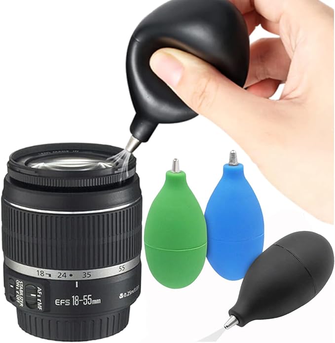 Wolfride 3Pcs Blowing Dust Ball Air Blower with Metal Nozzle, Mini Squeeze Ball Pump Dust Removal Cleaning Tool for Camera Lens, Phone, Laptop Keyboard Cleaning