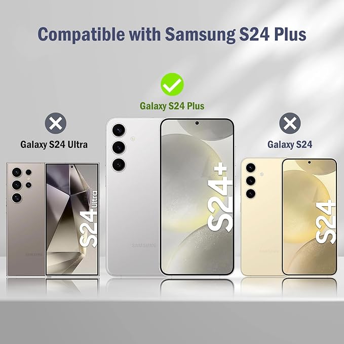 Korecase Camera Lens Protector for Samsung Galaxy S24 Plus Galaxy S24 Plus Metal Tempered Glass Camera Cover Film, Rear Lens Protector Case Friendly for Samsung S24 Plus,Black