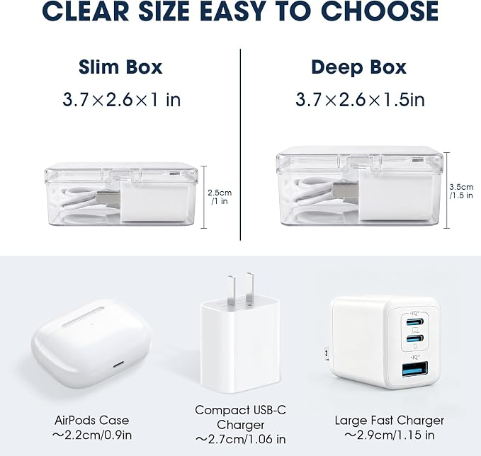 ARVOK 2 Sets Cable Organizer Box with 20 Adjustable Compartments，Cable | Storage Box with Lid,Solution for Cable Chaos Charging Cables, Organizer for Home Office Desk Organizers and Accessories