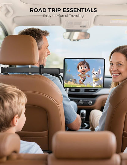OHLPRO Magnetic Headrest Car Tablet Mount with Foldable Telescopic Arm for iPad Car Holder Back Seat Road Trip Essentials for Kids, Fit for Magsafe Phone iPad Galaxy Tab Tablet Kindle Surface Fire HD