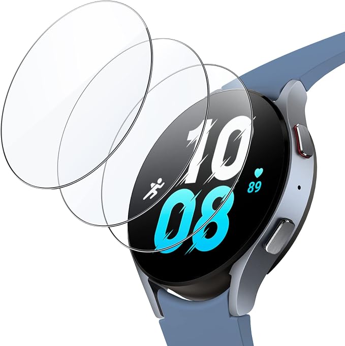 JETech Screen Protector for Samsung Galaxy Watch 5/4 44mm, 3-Pack | Tempered Glass Protection, HD Clear, Anti-Scratch Design