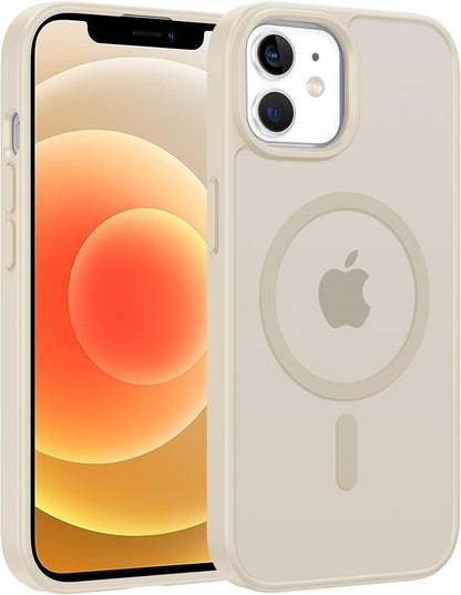 FNTCASE for iPhone 12 Phone Case: for iPhone 12 Pro Magnetic Matte Textured Military Grade Drop Protection Translucent Cell Cover - Slim Durable Shockproof Protective Bumper