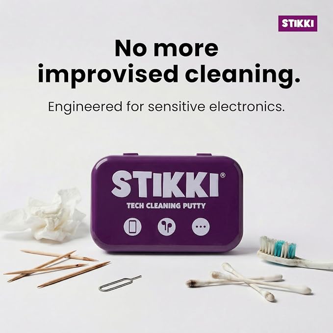 STIKKI Cleaning Putty for Electronics – Earbud & Phone Cleaning Kit with Precision Tools – Cleaner Kit & Charging Port Cleaning Compatible with iPhone & AirPod
