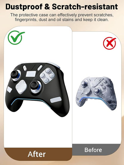 Silicone Protective Case for Flydigi Apex 5 Wireless Controller, Full-Body Protective Cover with Precise Cutout, Shockproof Dustproof Protector Sleeve & Scratch-Resistant Sleeve (Black)