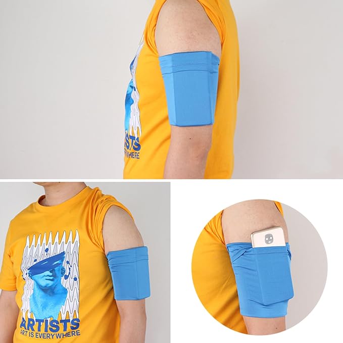 Elastic Running Armband Pouch Comfortable Arm Wrist Band Sleeve Bag Wristband Holder Pouch Case For Hold Phone Keys Card Wristband Holder Pouch Case, Black