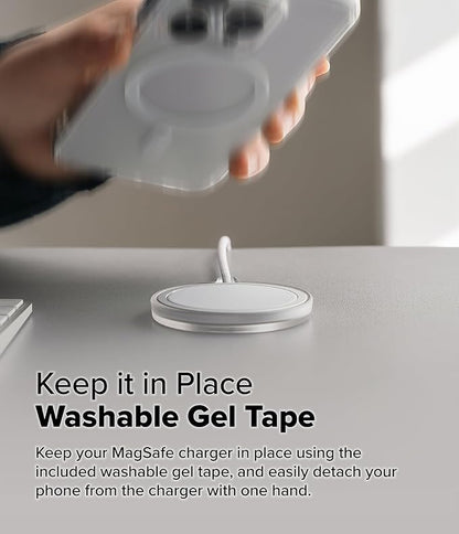 Ringke Slim Compatible with MagSafe Charger Case (Not for 2024 Version) Wireless Charging Pad Cover Designed for MagSafe Charger 15W (A2140, 1M) - Matte Clear