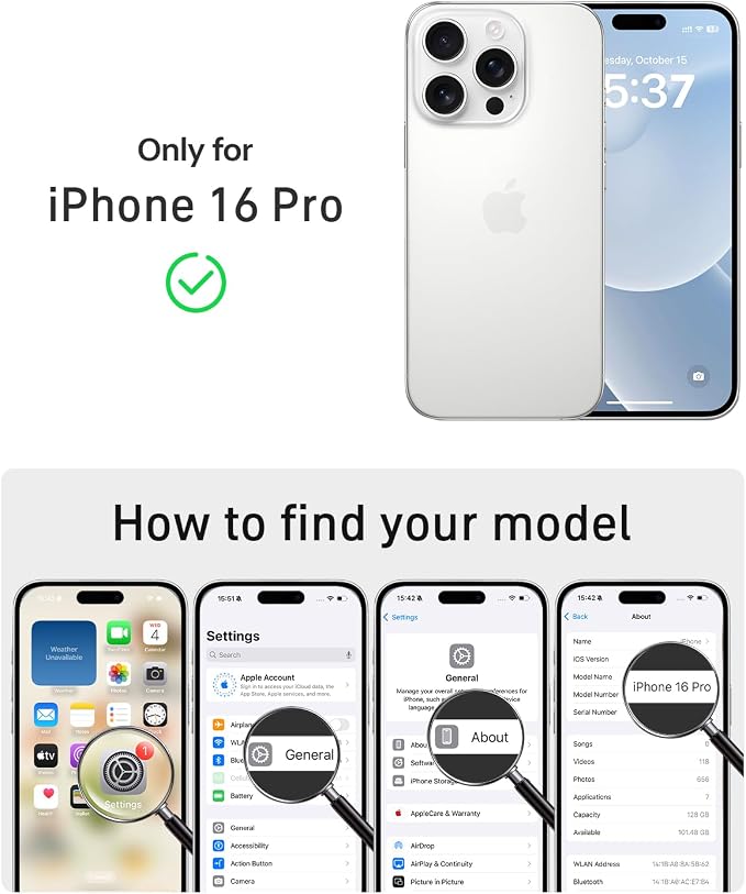 Waterproof Phone Case for iPhone 16 Pro, [Compatible with Magsafe] [IP68 Underwater] [Built-in Screen Protector & Glass Camera Protector] Full Body Shockproof Cover with Lanyard Black/Clear