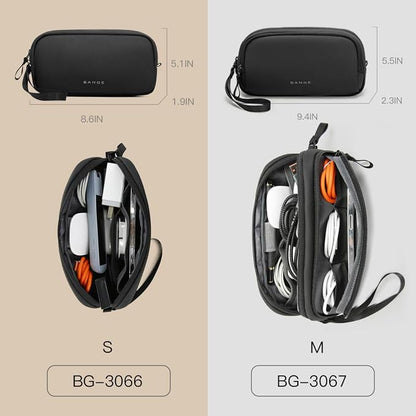BANGE Travel Cable Organizer Pouch，Water Resistant Tech Accessories Bag Carry Storage，Electronic Organizer Accessory Case for Charger, Cables, Power Bank, Hard Drive, Cords