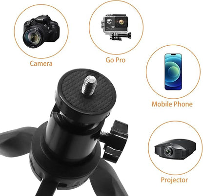 LINKCOOL Mini Phone Tripod, Lightweight Tabletop Travel Stand with 360° Metal Ball Head, Smartphone Mount & Remote Control for iPhone Samsung Cellphone Camera Gopro Small DSLR