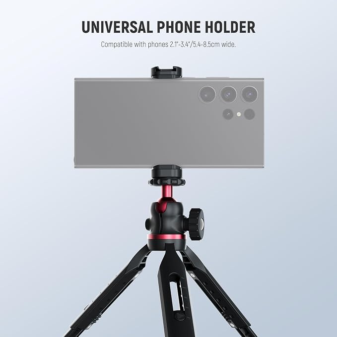 NEEWER Entry Level Version Mini Tripod for Camera, 360° Small Desk Portable DSLR Webcam Cell Phone Mount Holder Stand Selfie Stick Grip Compatible with iPhone Samsung Android Video Recording, GM-2G