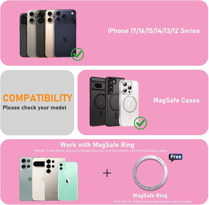 Magnetic Tripod for iPhone, Aluminium Phone Tripod Stand Compatible with Magsafe iPhone 17/16/15/14/13/12 Series, Foldable Strong Magnetic Phone Stand & Travel Essentials Accessories