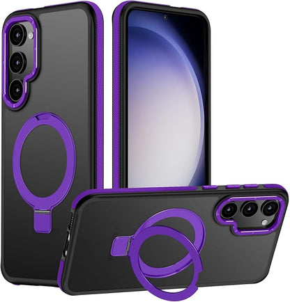 for Samsung Galaxy S23 Plus Case, Magnetic Adjustable Ring Stand [Fit for Magsafe], [Military-Grade Shockproof Protection] Phone Case with Kickstand&Ring Holder (Purple)