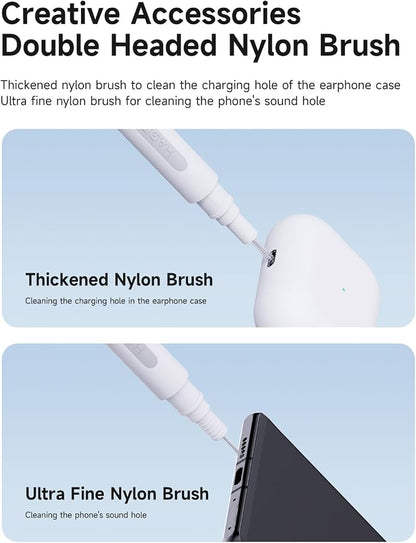 Hagibis Cleaning Pen for Airpods Pro 1 2 3 Multi-Function Cleaner Kits Soft Brush for Bluetooth Earphones Case Cleaning Tools for iPhone 16 15 Pro Max LEGO Camera Lens (White)