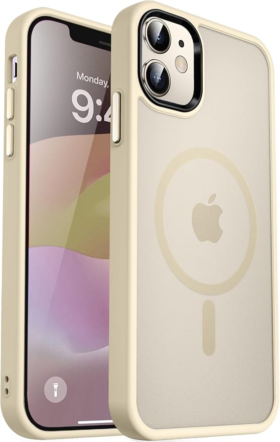 MOCCA Strong Magnetic for iPhone 12 Case/iPhone 12 Pro Case, Compatible with Magsafe, Mil-Grade Drop Protection, Slim Shockproof Translucent Protective Phone Case for iPhone 12/12 Pro, Light Gold