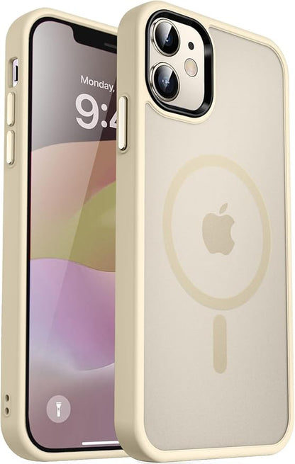 MOCCA Strong Magnetic for iPhone 12 Case/iPhone 12 Pro Case, Compatible with Magsafe, Mil-Grade Drop Protection, Slim Shockproof Translucent Protective Phone Case for iPhone 12/12 Pro, Light Gold