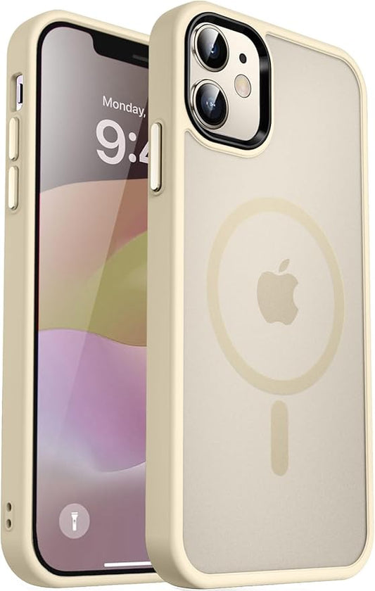 MOCCA Strong Magnetic for iPhone 12 Case/iPhone 12 Pro Case, Compatible with Magsafe, Mil-Grade Drop Protection, Slim Shockproof Translucent Protective Phone Case for iPhone 12/12 Pro, Light Gold