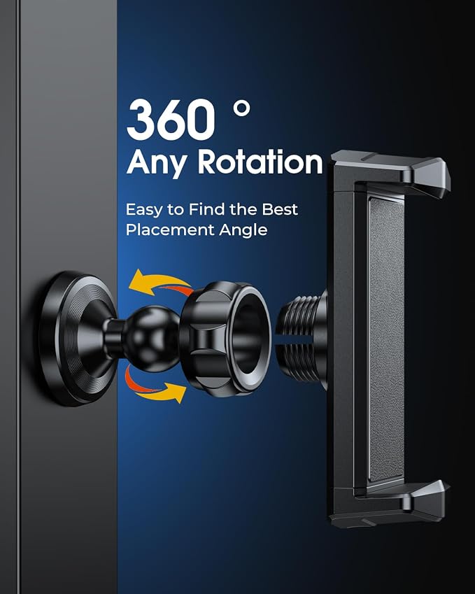 Gym Magnetic Phone Holder, 360° Rotatable Magnet Phone Holder for Gym Workout-Record, [N55 Super Magnet] Magnetic Cellphone Holder for All 4-7 Inch Smartphones