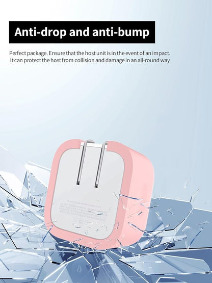 Case for Apple 40W Charger, WUNIAK Soft Silicone Protective Portable Scratch Shock Resistant Shell,Pink