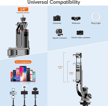 51" Cell Phone Selfie Stick Tripod, with Wireless Remote, Portable, Retractable, Aluminum Alloy, for iPhone, Samsung and Other Smartphones