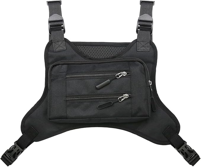 JOYEONDEF Sports Chest Bag for Men, Water Resistant Chest Pack, Running Pack with Cell Phone Holder and Extra Storage