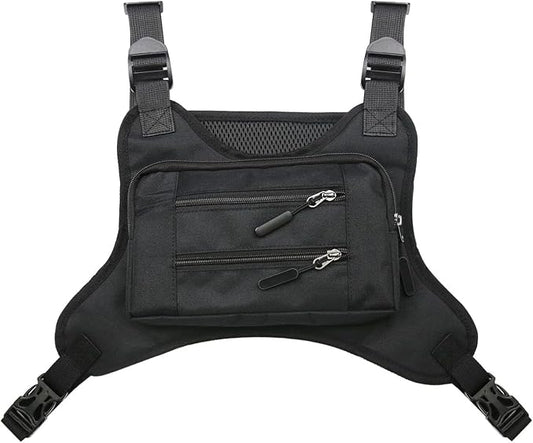 JOYEONDEF Sports Chest Bag for Men, Water Resistant Chest Pack, Running Pack with Cell Phone Holder and Extra Storage