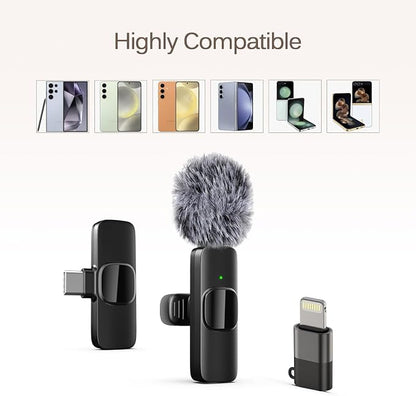 Labstandard Professional Wireless Lavalier Lapel Microphone for iPhone, iPad, mini Video Recording Mic forInterview Video Podcast Vlog YouTube&Livestream, Noise Reduction, Plug &Play
