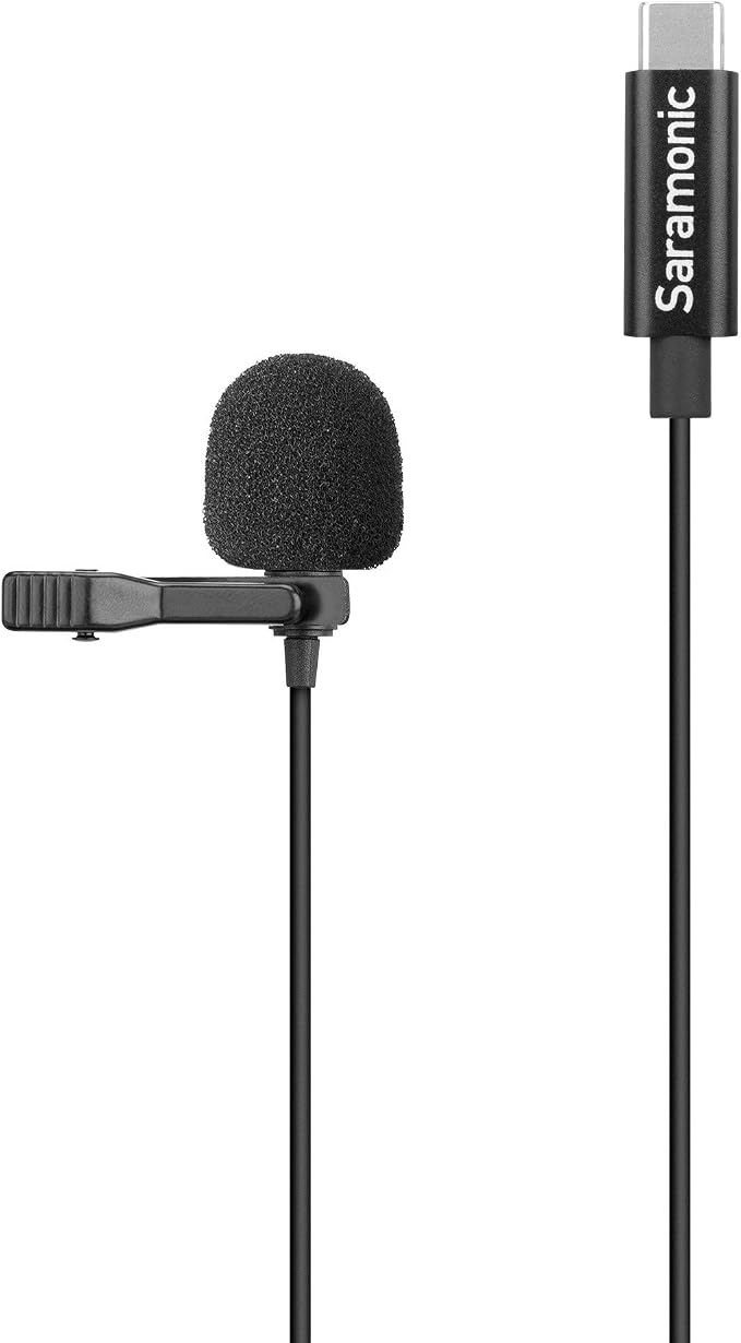 Saramonic LavMicro U3A USB-C Lavalier Microphone for iPhone 15, Android, New iPad, Computers & More with 6.6' Cable & 90˚ Adapter for Vlogging, Interviews, YouTube, TikTok, Live Streaming