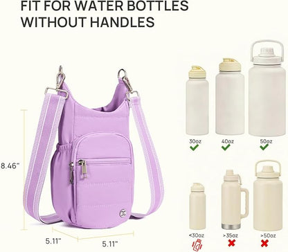 Telena Water Bottle Holder with Strap RFID Crossbody Bags for Women for Walking, Hiking, Cycling