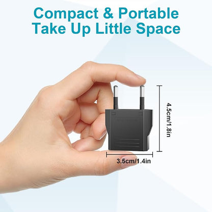 Travel Adapter, 14 Pack of US/CA to European Plug Adapter Travel Power Plug Universal Power Jack Wall Plug Converter (Black)