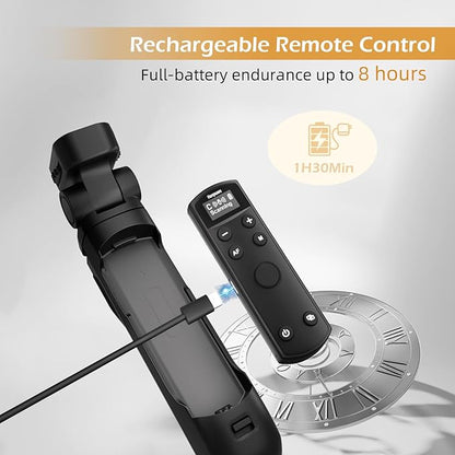 for Canon Tripod Wireless Shooting Grip with Shutter Release - Mini-Tripod with Rechargeable Remote Control for G7 X III/R50/R8/R5/R10/G5 X II/R100/M6 II/M200/M50/R50 V/6D II/V10/V1/SL2, for Vlogging