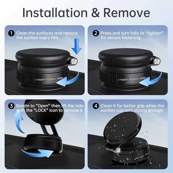 Shower Phone Holder, Reusable Vacuum Suction Cup Phone Mount for Magsafe, Magnetic Wall Mount for Shower Mirror Window Bathroom Car for Magsafe Phone Holder Compatible with iPhone 17 16 15 14 13 12