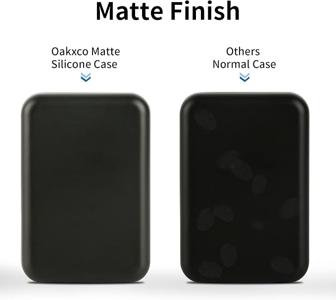 oakxco Silicone Case Compatible with Magsafe Battery Pack, Magsafe Battery Pack Cover, Scratch & Shatter Resistant, Black