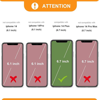 Bocasal RFID Blocking Wallet Case for iPhone 14 Plus, Adjustable Crossbody Zipper Purse Case Card Holder with Kickstand Detachable Wrist Strap, PU Leather Flip Folio Case 6.7 Inch 5G (Red)