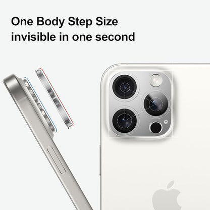 for iPhone 14/15/16 Pro & Pro Max Camera Lens Protector [2 Pack], Tempered Glass with Metal Alloy Frame, for iPhone 16 pro max Lens Protector, HD Clear Photography, Silver