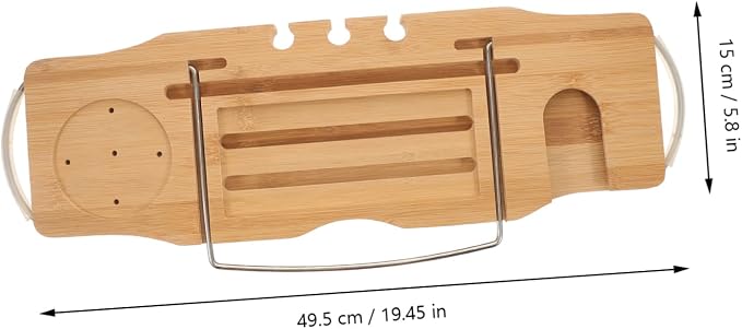BESTOYARD Adjustable Bath Tray for Bathtub Non- Bath Tray Phone Holder Towel Storage for Relaxing Snacks Movies