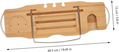 BESTOYARD Adjustable Bath Tray for Bathtub Non- Bath Tray Phone Holder Towel Storage for Relaxing Snacks Movies