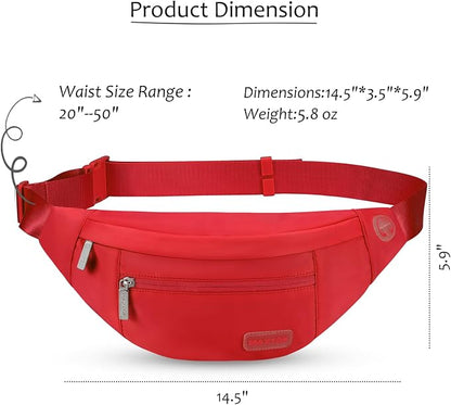 MAXTOP Large Crossbody Fanny Pack with 4-Zipper Pockets,Gifts for Enjoy Sports Festival Workout Traveling Running Casual Hands-Free Wallets Waist Pack Phone Bag Carrying All Phones