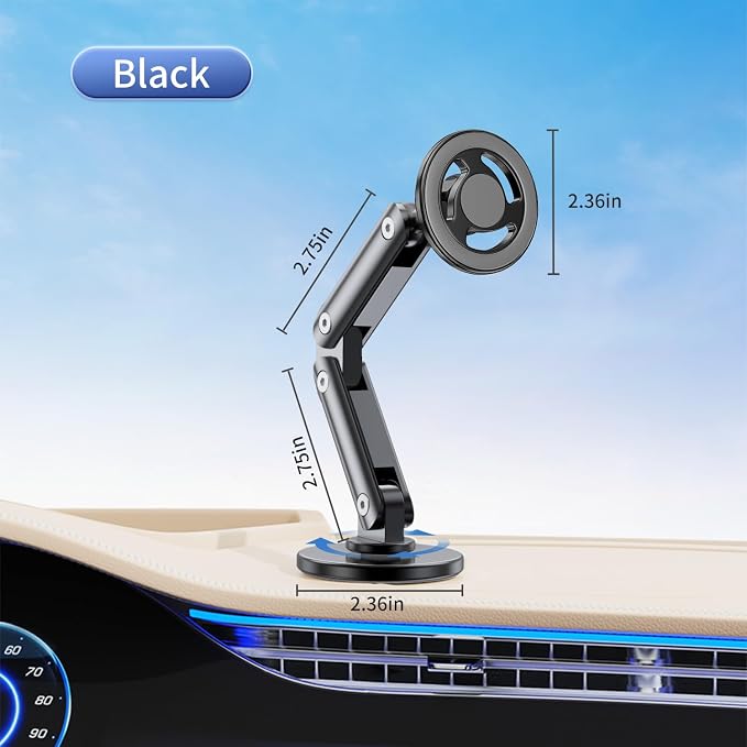 Ultra-Strong Suction Cup Phone Mount for Car - Anti-Shock & Noiseless Dashboard & Windshield Holder, 360° Adjustable Hands-Free Mount for All Smartphone (6)