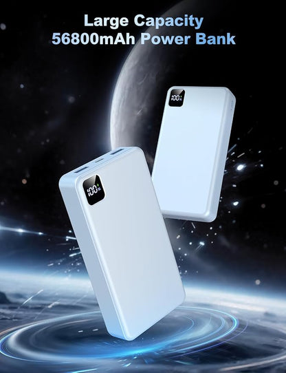 Portable Charger Power Bank, PD 22.5 W Fast Charging Large Capacity Battery Pack, 56800mAh Portable Phone Charger for Travel Camping Essential Compatible with iPhone 17/16/15/14/13 Series, iPad-White