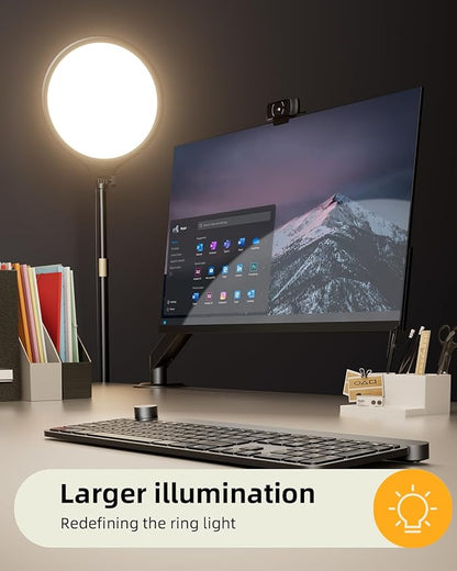 10.5" Ring Light with Stand and Phone Holder - 69" Tripod for iPhone with Light, Professional Led Ringlight for Video Recording/Make up/Streaming, Full Screen Light Ring for YouTube, Tiktok (Black)
