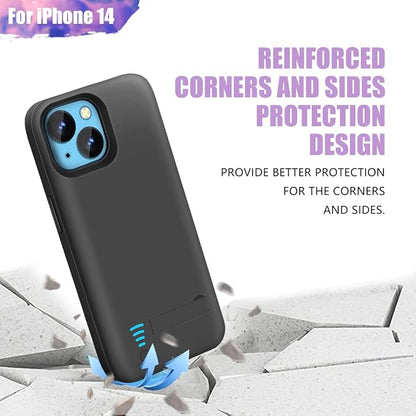 Sitong Battery Case for iPhone 14, 5000mAh Rechargeable Extended Battery Charging/Charger Case, Add 100% Extra Juice (6.1 inch) Black