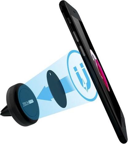 TechMatte Magnetic Car Phone Mount (2-Pack) - Universal Air Vent Magnetic Phone Mount Holder (2-Pack, Black)