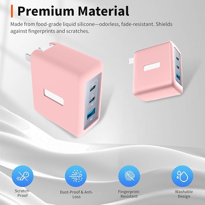 Case for Anker Nano 100W USB-C Charger – Soft Silicone Protective Cover for Dynamic Charger,Shockproof Dustproof Charging Block Protector Sleeve[Pink]