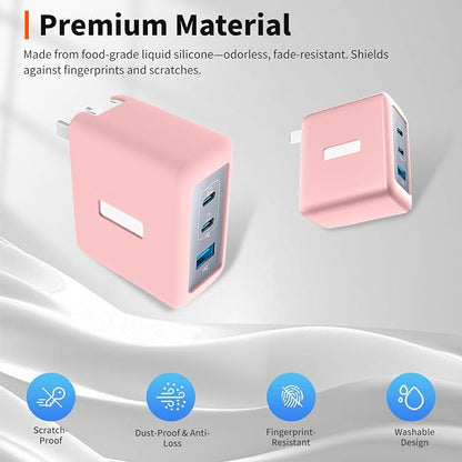 Case for Anker Nano 100W USB-C Charger – Soft Silicone Protective Cover for Dynamic Charger,Shockproof Dustproof Charging Block Protector Sleeve[Pink]