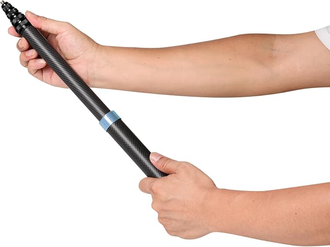 118"/3m, 9.8ft Extended Super Long Invisible Carbon Fiber Selfie Stick for Insta360 x5 Insta 360 x5 X4 X3 ONE X2, R, X, GO 3S 3 2 Action 360 Camera Accessories (17 to 118") (Blue)