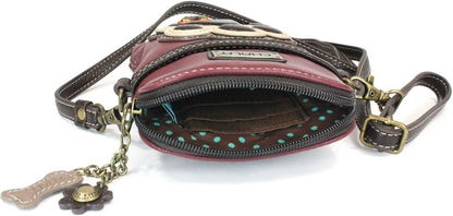 CHALA Dog Collection Cell Phone Crossbody Purse-Women PU Leather/Canvas Multicolor Handbag with Adjustable Strap